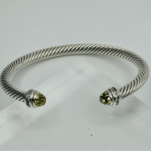David Yurman 5mm Prasiolite Cable Bracelet With Diamonds - Picture 5 of 8